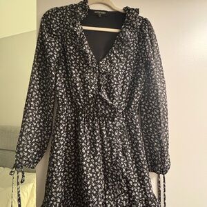 Kittenish Black Floral Dress